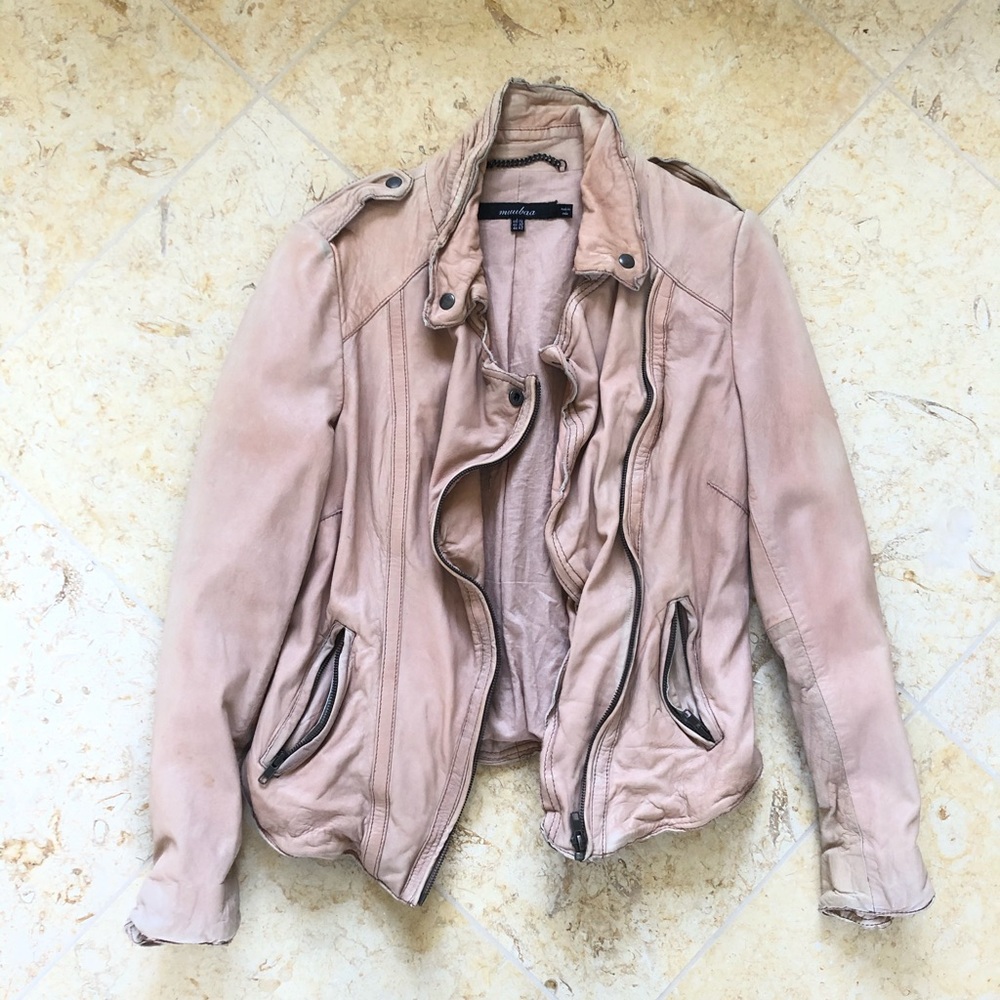 Muubaa Tan Leather Jacket